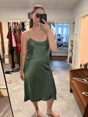 Satin Slip 2pc Set in Green
